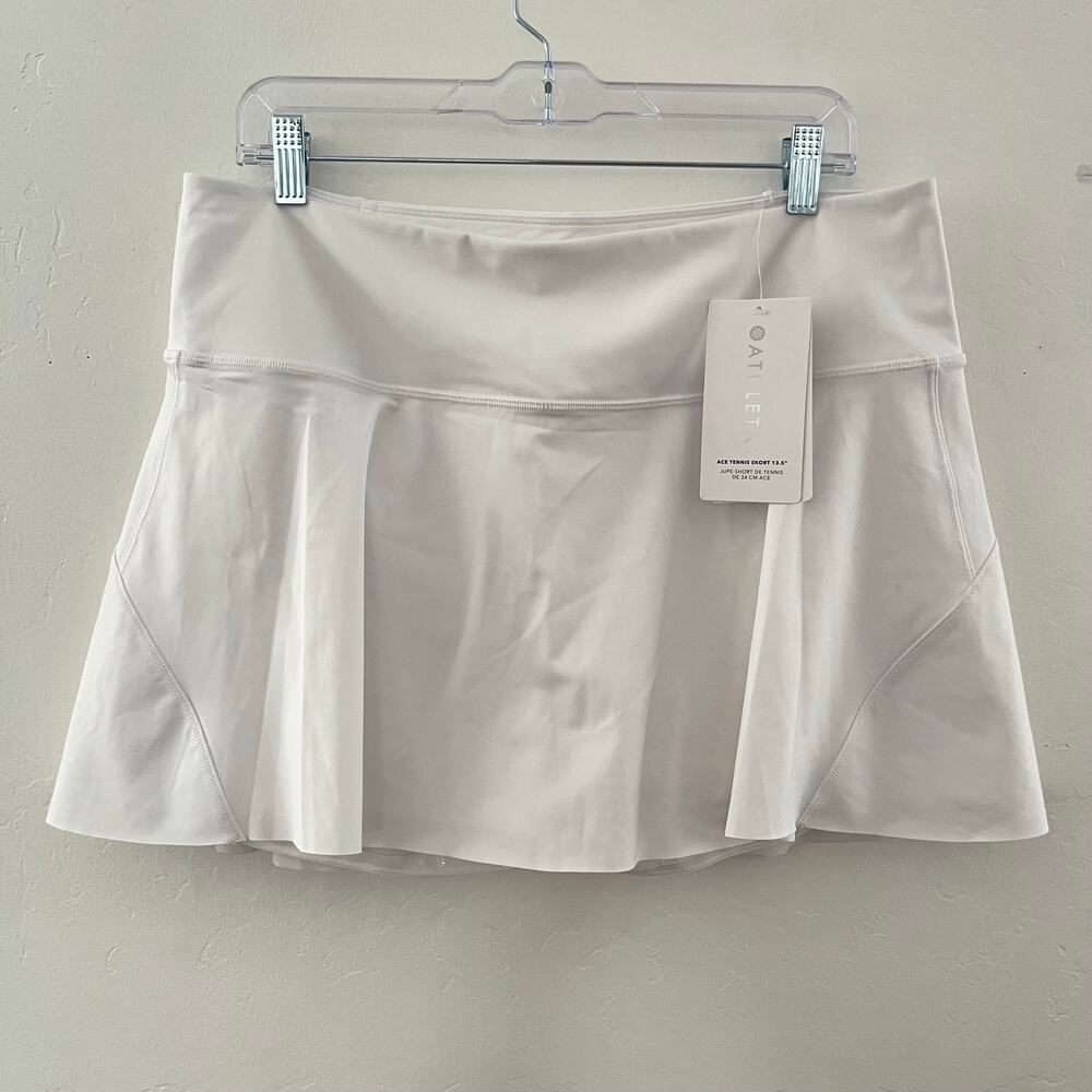 Athleta Ace Tennis Skort 13.5" White XL Athletic Pickleball Tennis Golf NEW